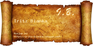 Iritz Bianka névjegykártya
